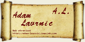 Adam Lavrnić vizit kartica